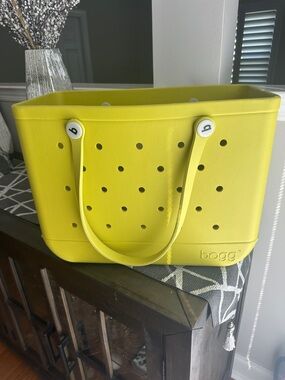 Bogg Tote Beach Bag in Lime Yellow